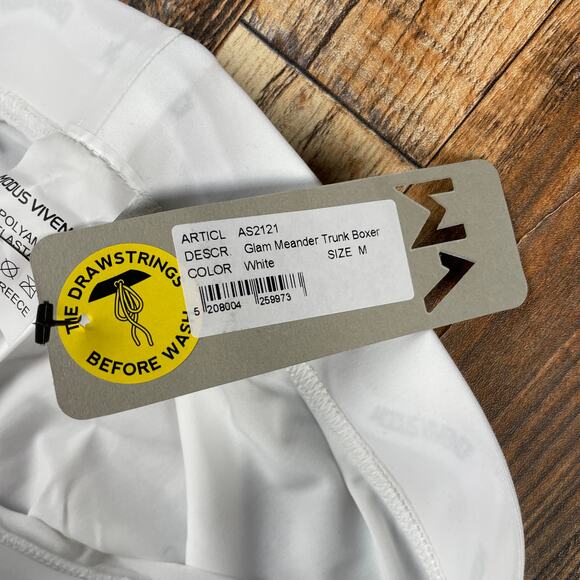 Modus Vivendi Mens Medium White Gold Polyamide Elastane Glam Meander Trunk Boxer - Picture 7 of 15